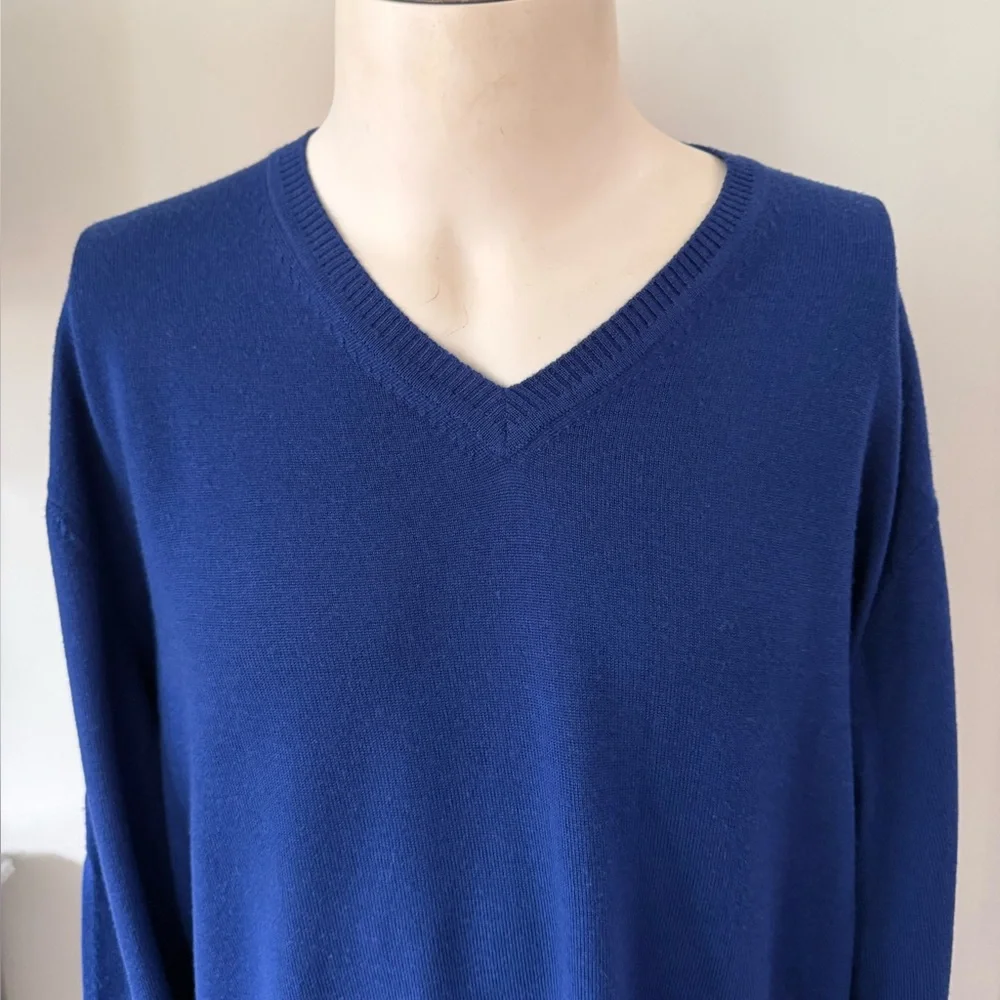 Bobby Jones Royal Blue Merino Wool V-Neck Sweater Size X-Large